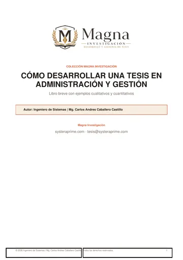 Cómo desarrollar una tesis en Administración y Gestión