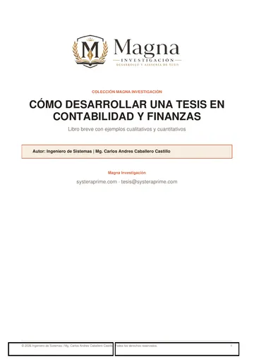 Cómo desarrollar una tesis en Contabilidad y Finanzas