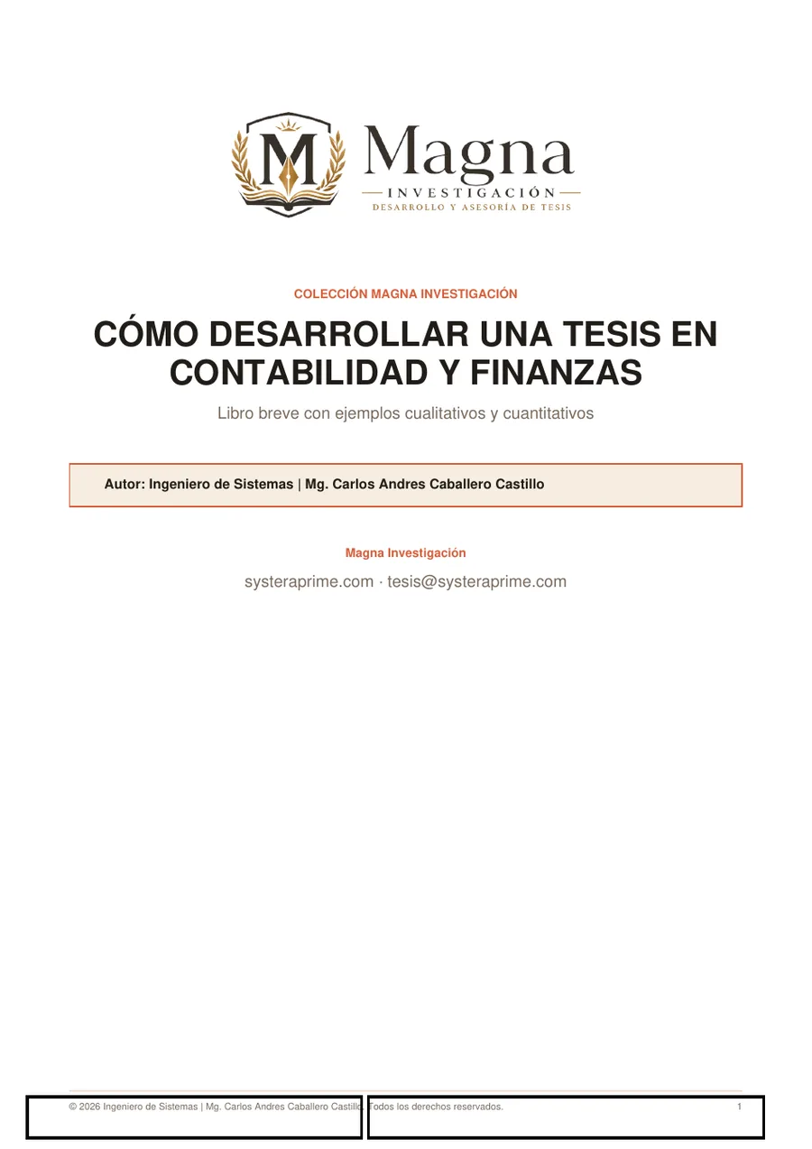 Cómo desarrollar una tesis en Contabilidad y Finanzas
