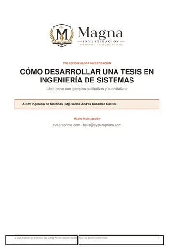 Cómo desarrollar una tesis en Ingeniería de Sistemas