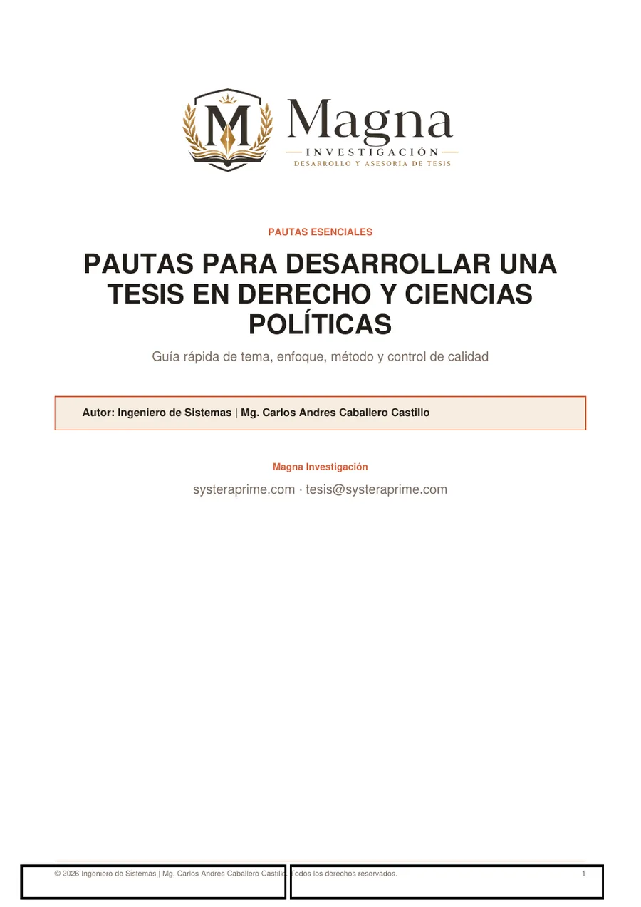 Pautas para desarrollar una tesis en Derecho y Ciencias Políticas