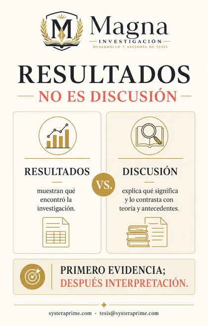 Diferencia entre resultados y discusión de una tesis